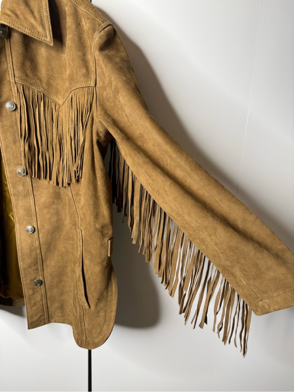 We The Free Fringe Out Suede Jacket Olive Tapenade Brown XS New 100% goat suede - Picture 8 of 13
